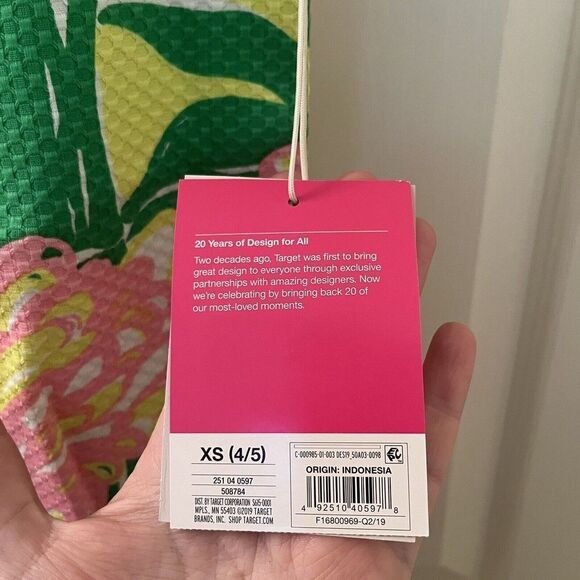 Lilly Pulitzer for Target Flamingo Fan Dance Shift Dress Girls Size XS 4-5 NWT - Picture 7 of 11